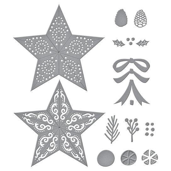Spellbinders - Country Christmas Collection - Dies - Barn Star Wreath-ScrapbookPal