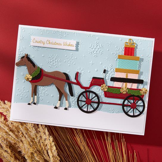 Spellbinders - Country Christmas Collection - Dies - Christmas Horse-Drawn Wagon-ScrapbookPal