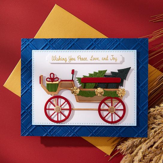Spellbinders - Country Christmas Collection - Dies - Christmas Horse-Drawn Wagon-ScrapbookPal
