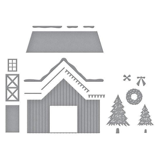 Spellbinders - Country Christmas Collection - Dies - Country Christmas Barn-ScrapbookPal