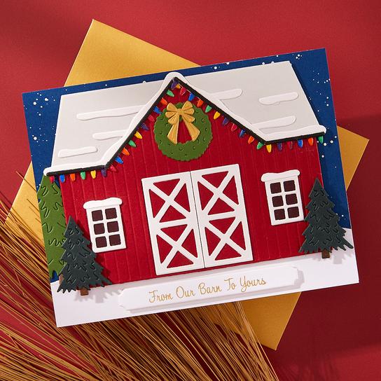 Spellbinders - Country Christmas Collection - Dies - Country Christmas Barn-ScrapbookPal