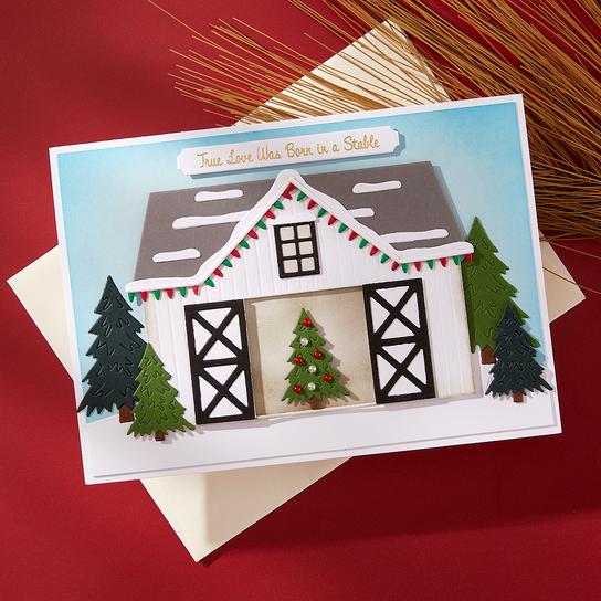 Spellbinders - Country Christmas Collection - Dies - Country Christmas Barn-ScrapbookPal