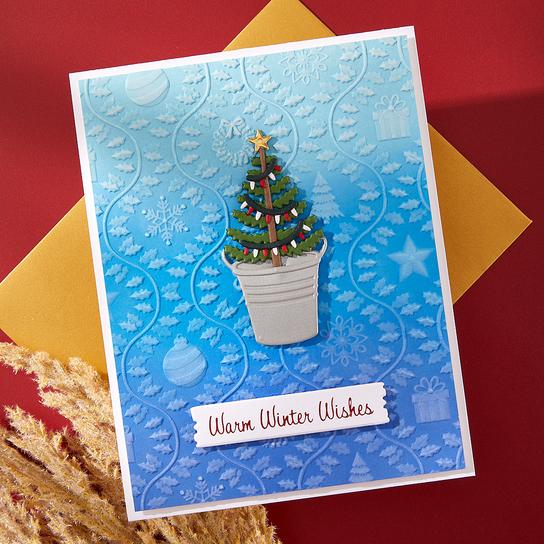 Spellbinders - Country Christmas Collection - Press Plates &amp; Dies - Country Christmas Banner &amp; Sentiments-ScrapbookPal