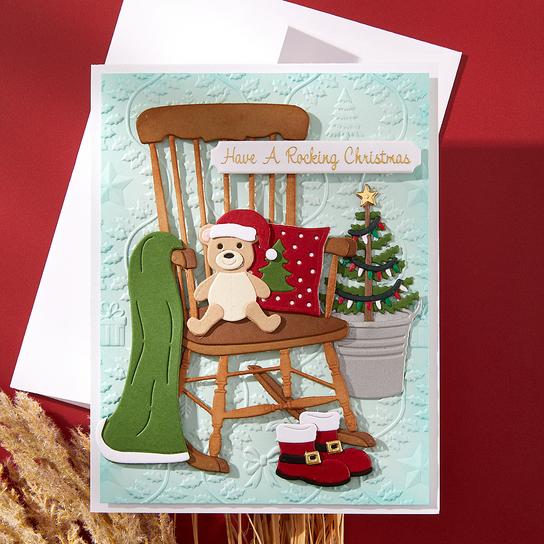 Spellbinders - Country Christmas Collection - Press Plates &amp; Dies - Country Christmas Banner &amp; Sentiments-ScrapbookPal
