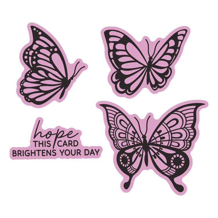 Spellbinders - Create Your Way Everyday Collection - Letterpress + Foil Plate &amp; Dies - Bright Butterflies-ScrapbookPal