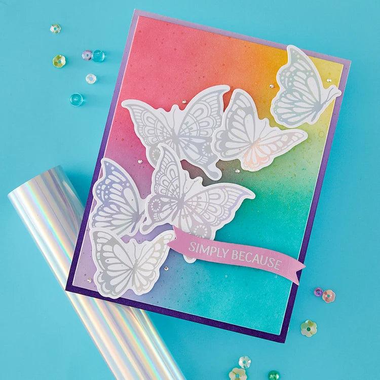 Spellbinders - Create Your Way Everyday Collection - Letterpress + Foil Plate &amp; Dies - Bright Butterflies-ScrapbookPal