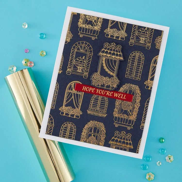 Spellbinders - Create Your Way Everyday Collection - Letterpress + Foil Plate &amp; Dies - Windows with a View-ScrapbookPal