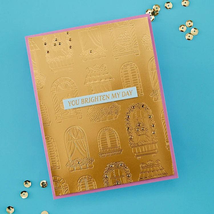Spellbinders - Create Your Way Everyday Collection - Letterpress + Foil Plate &amp; Dies - Windows with a View-ScrapbookPal