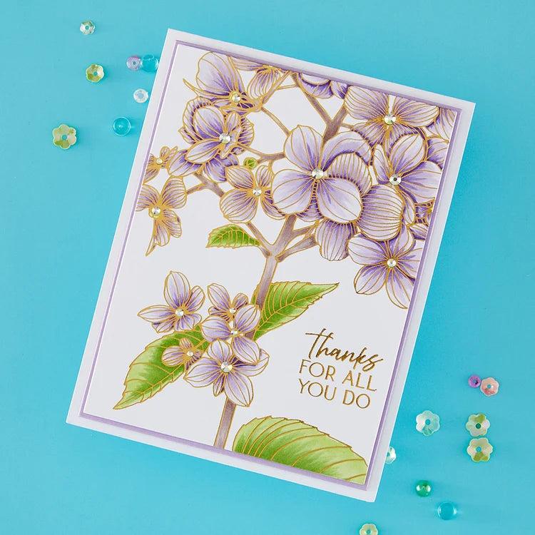 Spellbinders - Create Your Way Everyday Collection - Letterpress + Foil Plate - Thanks in Bloom-ScrapbookPal