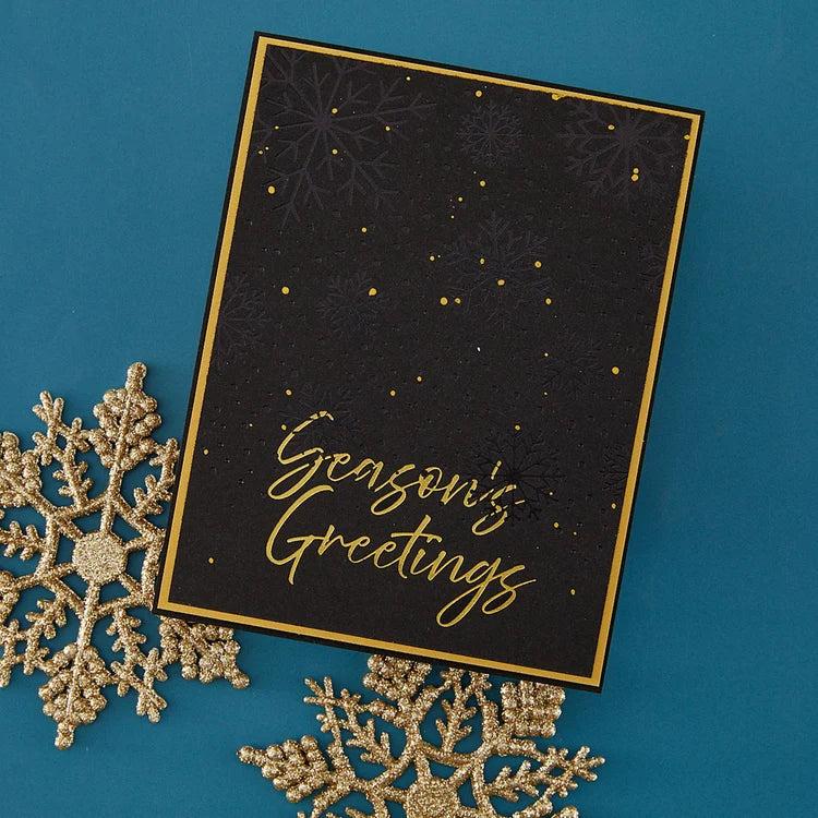 Spellbinders - Create Your Way Holiday Collection - Letterpress + Foil Plate &amp; Dies - Winter Peace-ScrapbookPal