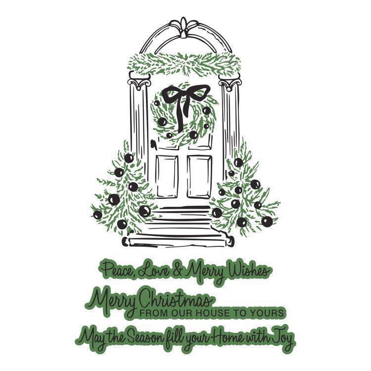 Spellbinders - Create Your Way Holiday Collection - Registration Press + Foil Plate &amp; Dies - Festive Evergreens-ScrapbookPal
