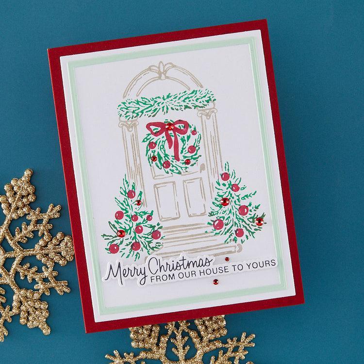 Spellbinders - Create Your Way Holiday Collection - Registration Press + Foil Plate &amp; Dies - Festive Evergreens-ScrapbookPal