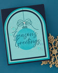 Spellbinders - Create Your Way Holiday Collection - Registration Press + Foil Plate & Stencils - Tied with Cheer-ScrapbookPal