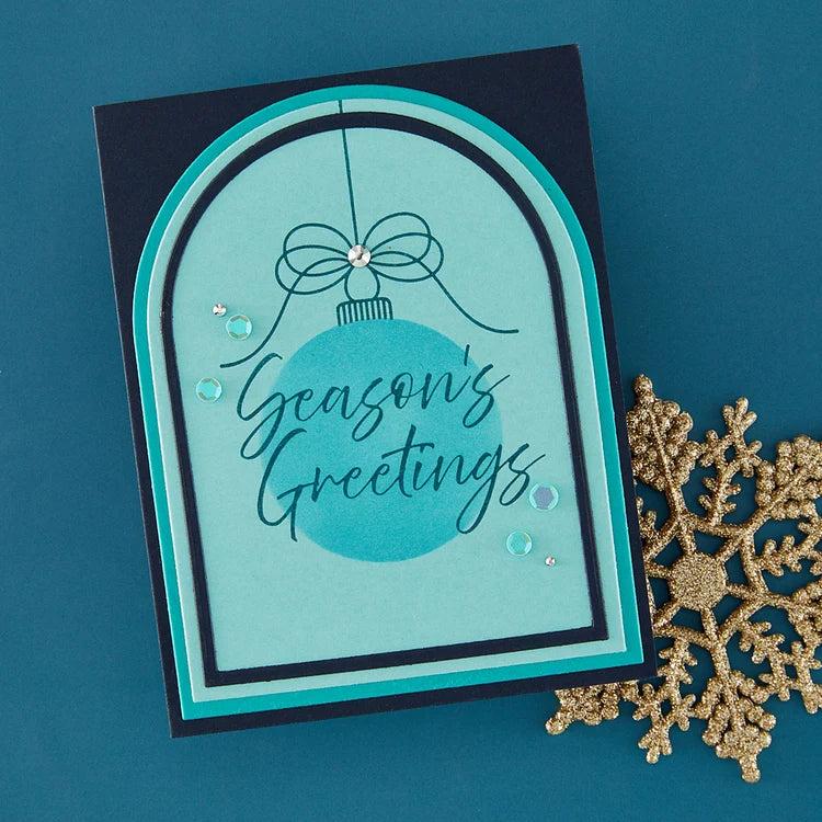 Spellbinders - Create Your Way Holiday Collection - Registration Press + Foil Plates - Tied with Cheer-ScrapbookPal