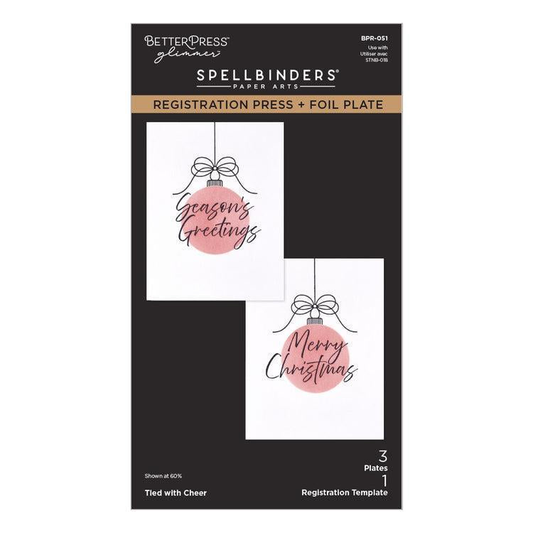 Spellbinders - Create Your Way Holiday Collection - Registration Press + Foil Plates - Tied with Cheer-ScrapbookPal