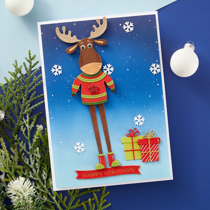 Spellbinders - Dancin&#39; Christmas Friends Collection - Dies - Dancin&#39; Moose Klondike-ScrapbookPal