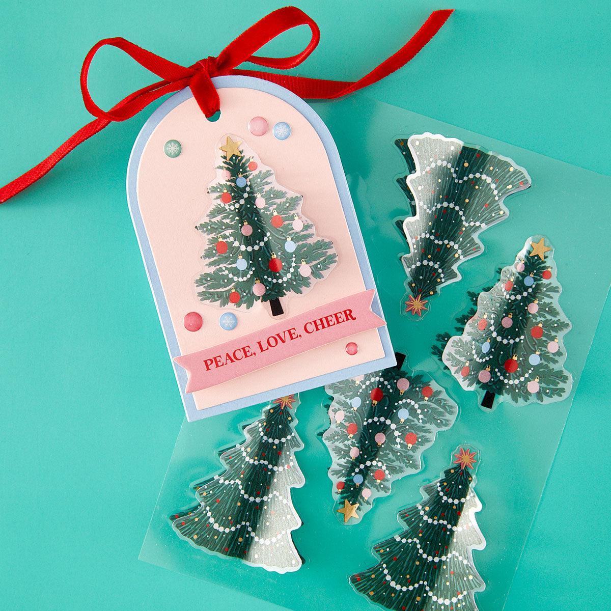 Spellbinders - Dear Santa Collection - Dimensional Stickers - Christmas Trees-ScrapbookPal