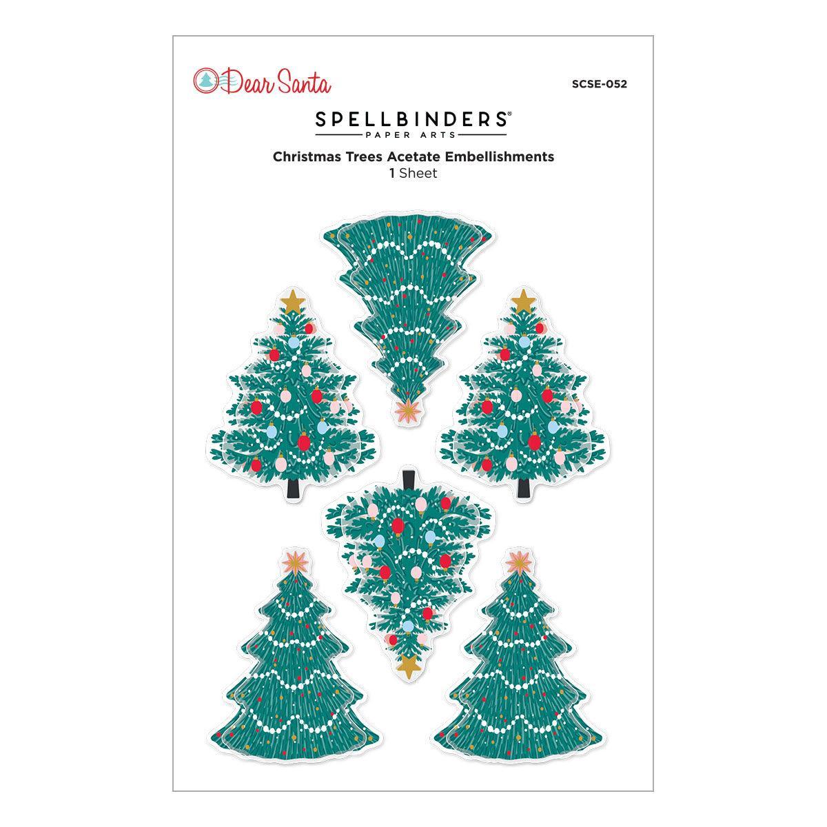 Spellbinders - Dear Santa Collection - Dimensional Stickers - Christmas Trees-ScrapbookPal