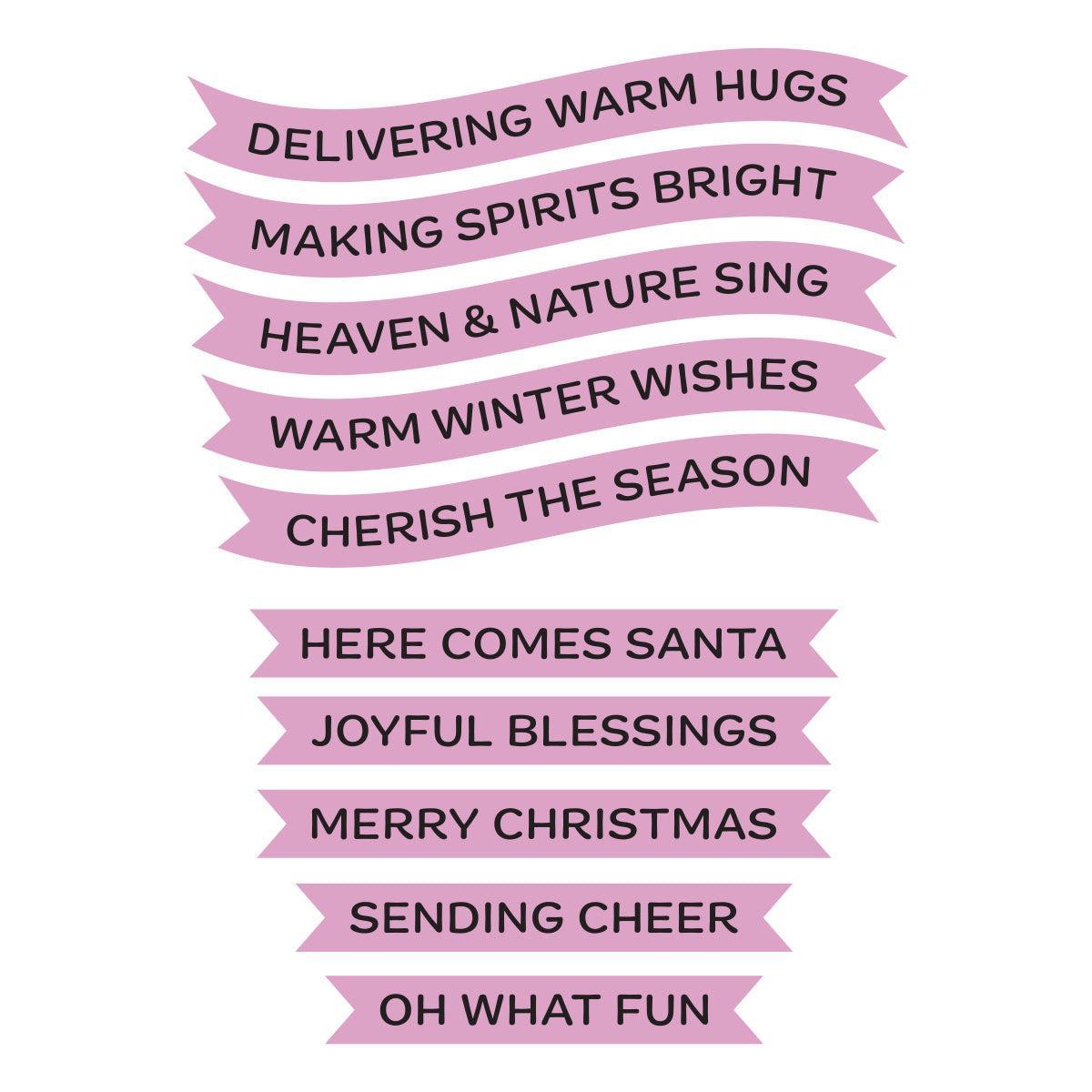 Spellbinders - Dear Santa Collection - Letterpress + Foil Plate &amp; Dies - Holiday Banner Greetings-ScrapbookPal