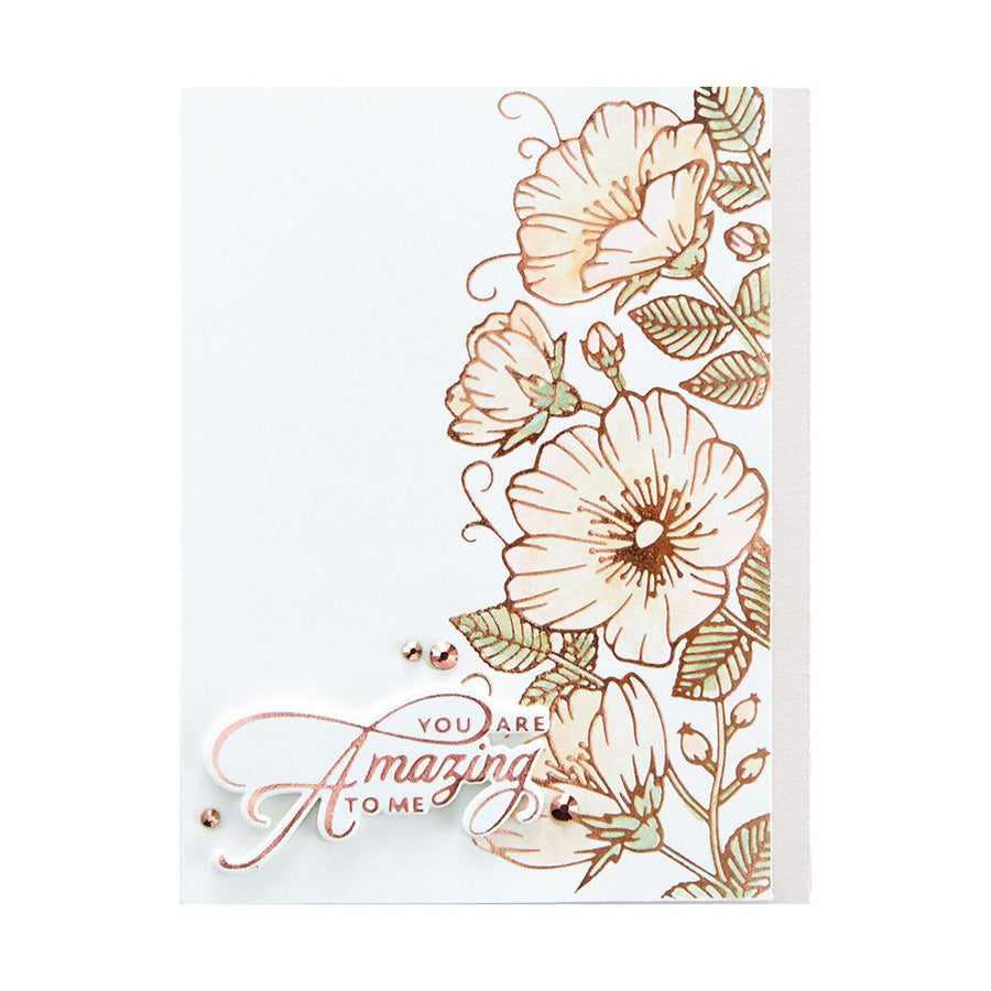 Spellbinders - Delicate Impressions Collection - Glimmer Hot Foil Plate - Sweet Blooms Border-ScrapbookPal