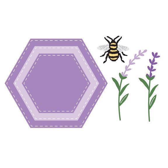 Spellbinders - Dies - Simple Vintage Lavender Fields Hexagons-ScrapbookPal