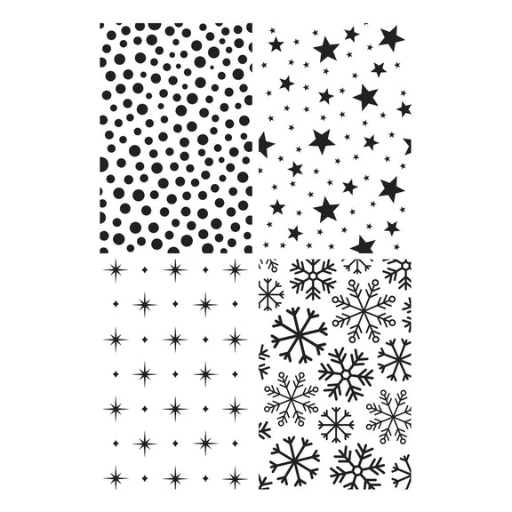 Spellbinders - Essential Holiday Collection - Press Plates - Holiday Backgrounds Panels-ScrapbookPal