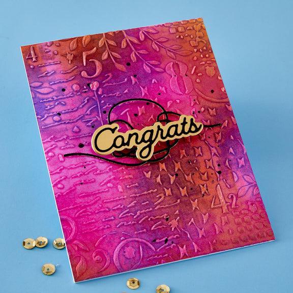 Spellbinders - Essentially Yours Sentiments Collection - Dies - Layered Congrats-ScrapbookPal
