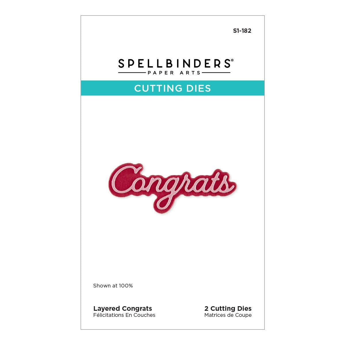 Spellbinders - Essentially Yours Sentiments Collection - Dies - Layered Congrats-ScrapbookPal