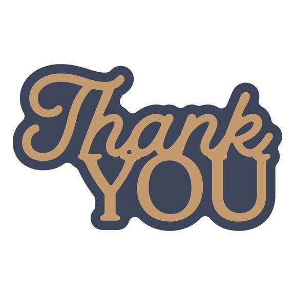 Spellbinders - Essentially Yours Sentiments Collection - Dies - Layered Thank You-ScrapbookPal