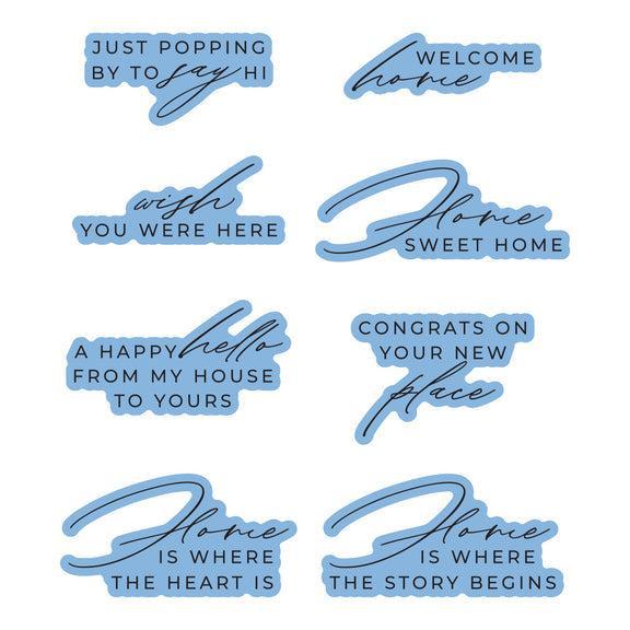 Spellbinders - Everyday City Holiday Collection - Letterpress + Foil Plate & Cut - Welcome Home Sentiments-ScrapbookPal