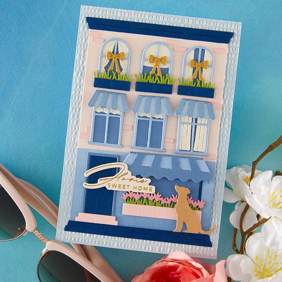 Spellbinders - Everyday City Holiday Collection - Letterpress + Foil Plate & Cut - Welcome Home Sentiments-ScrapbookPal