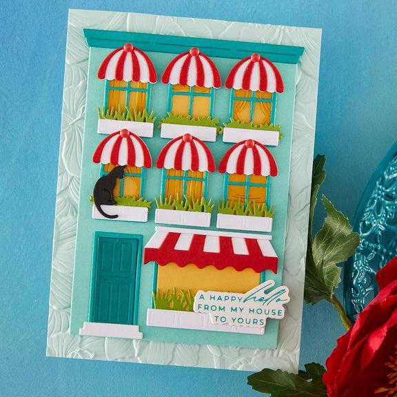 Spellbinders - Everyday City Holiday Collection - Letterpress + Foil Plate & Cut - Welcome Home Sentiments-ScrapbookPal