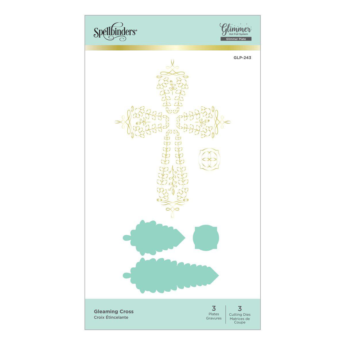 Spellbinders - Expressions of Faith Collection - Glimmer Hot Foil Plate & Die Set - Gleaming Cross-ScrapbookPal