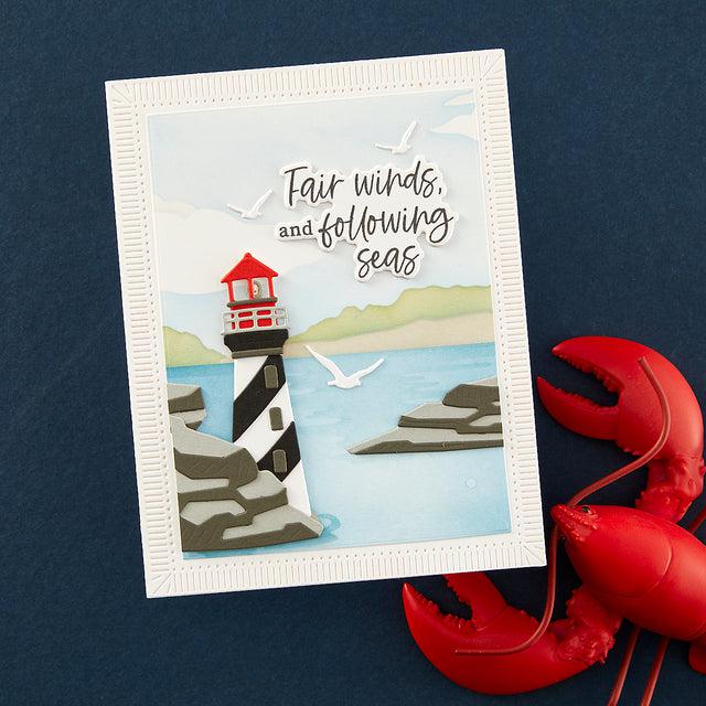 Spellbinders - Fair Winds Collection - Stamps &amp; Dies - Fair Winds Sentiments-ScrapbookPal