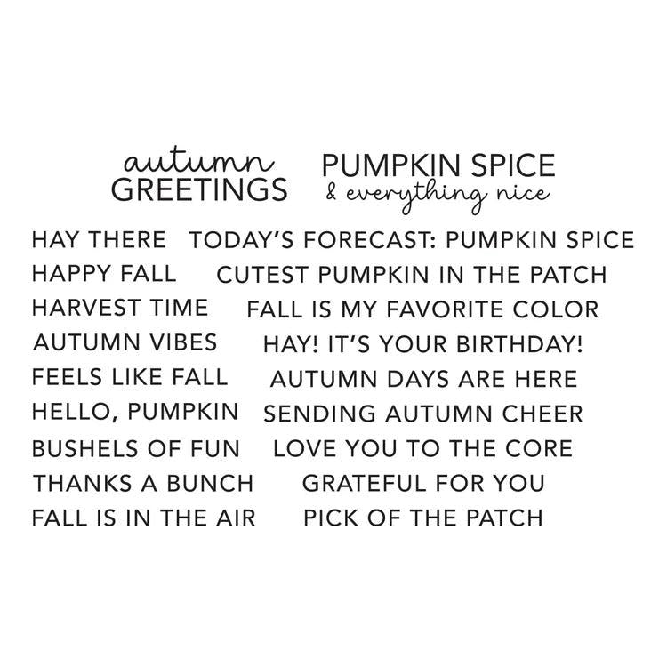 Spellbinders - Fall Adventures Collection - Clear Stamps - All About Fall-ScrapbookPal