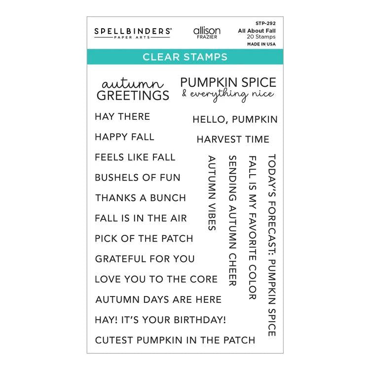 Spellbinders - Fall Adventures Collection - Clear Stamps - All About Fall-ScrapbookPal