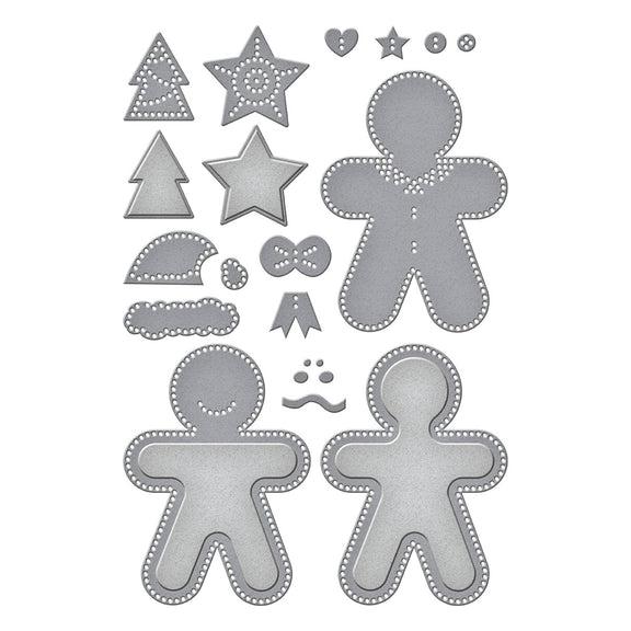 Spellbinders - Felt Stitch &amp; Create Collection - Dies - Felt Gingerbread Boy &amp; Girl-ScrapbookPal