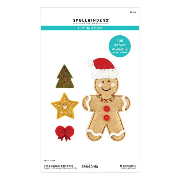 Spellbinders - Felt Stitch &amp; Create Collection - Dies - Felt Gingerbread Boy &amp; Girl-ScrapbookPal