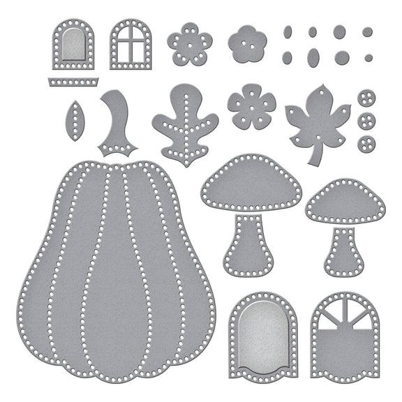 Spellbinders - Felt Stitch & Create Collection - Dies - Felt Pumpkin Lane House-ScrapbookPal