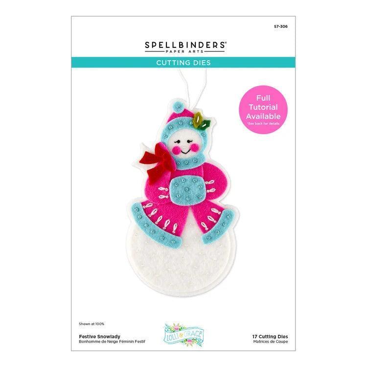 Spellbinders - Festive Felt Christmas Collection - Dies - Festive Snowlady-ScrapbookPal