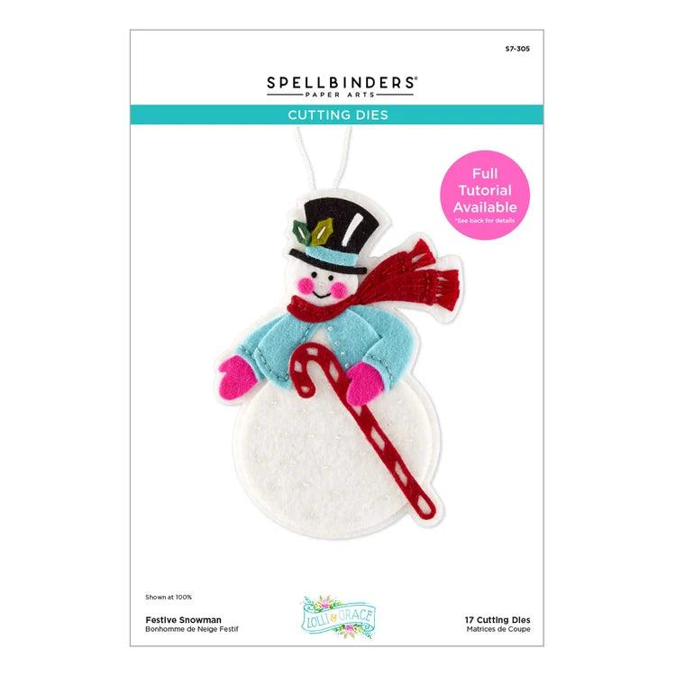 Spellbinders - Festive Felt Christmas Collection - Dies - Festive Snowman-ScrapbookPal