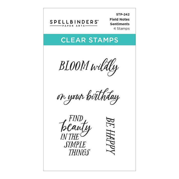 Spellbinders - Field Notes Collection - Clear Stamps - Field Notes Sentiments-ScrapbookPal