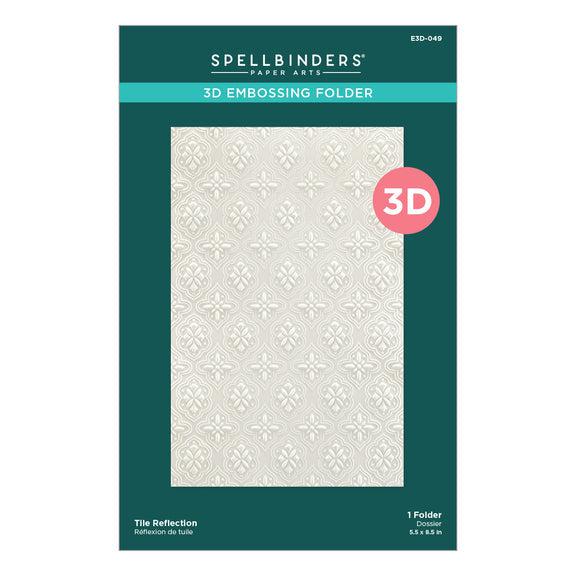 Spellbinders - Floral Reflection Collection - 3D Embossing Folder - Tile Reflection-ScrapbookPal