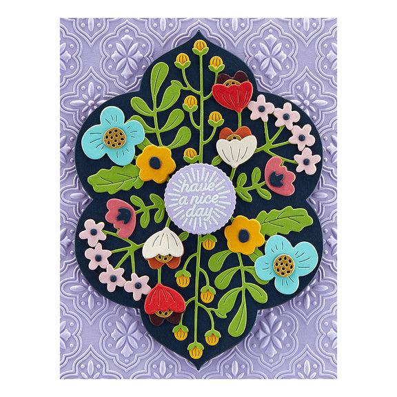 Spellbinders - Floral Reflection Collection - 3D Embossing Folder - Tile Reflection-ScrapbookPal