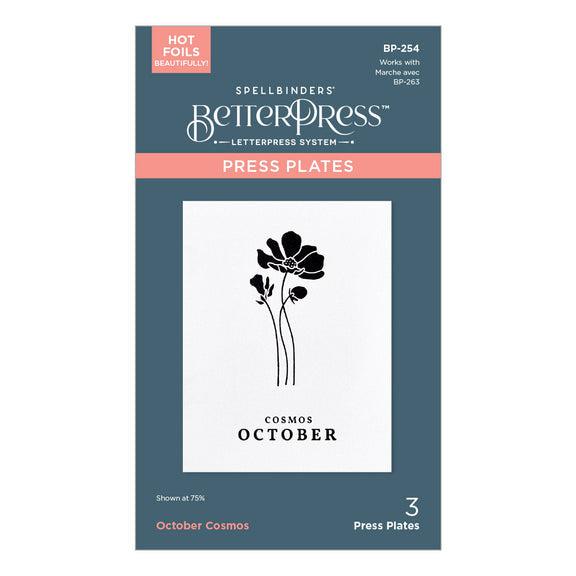 Spellbinders - Florals Through the Year Collection - Press Plates - October Cosmos-ScrapbookPal