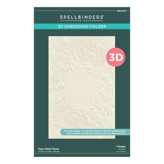 Spellbinders - Four Petal Collection - 3D Embossing Folder - Four Petal Floral-ScrapbookPal