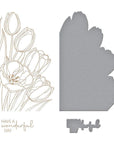 Spellbinders - Four Petal Collection - Glimmer Hot Foil Plate & Die Set - Wonderful Tulips-ScrapbookPal