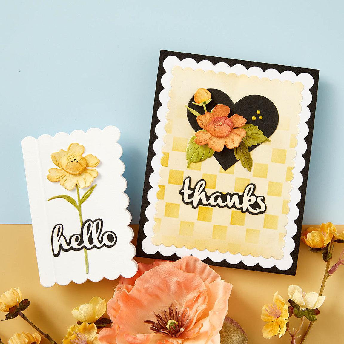 Spellbinders - From the Garden Collection - Dies - Heartfelt Thanks &amp; Scallops-ScrapbookPal