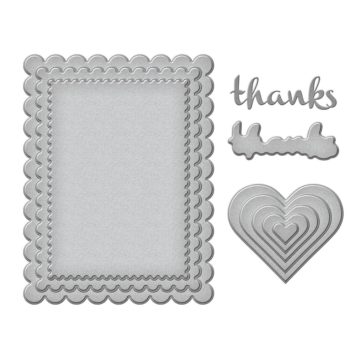 Spellbinders - From the Garden Collection - Dies - Heartfelt Thanks &amp; Scallops-ScrapbookPal