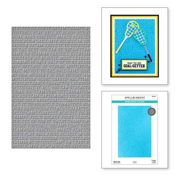 Spellbinders - Game Day Collection - Embossing Folder - Sports Talk-ScrapbookPal